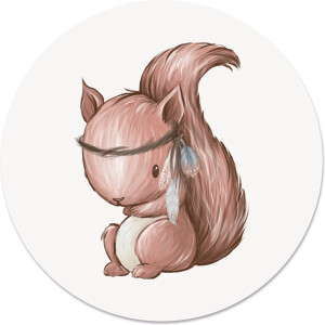 Label2X - Schilderij - Kids Eekhoorntje - Multicolor - 20 X 20 Cm