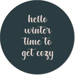 Label2X - Schilderij - Hello Winter Green Ø Aanbevolen - Multicolor - 30 X 30 Cm