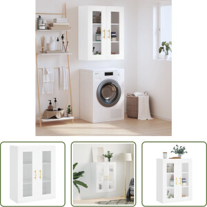 The Living Store Wandgemonteerde Kast - Hangkast - 69.5 x 34 x 90 cm - Wit