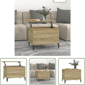 The Living Store Salontafel Lift Top - Sonoma Eiken - 60 x 44.5 x 45 cm - Duurzaam materiaal