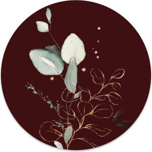 Label2X - Muurcirkel red gold - Ø 120 cm - Dibond - Multicolor - Wandcirkel - Rond Schilderij - Muurdecoratie Cirkel - Wandecoratie rond - Decoratie voor woonkamer of slaapkamer