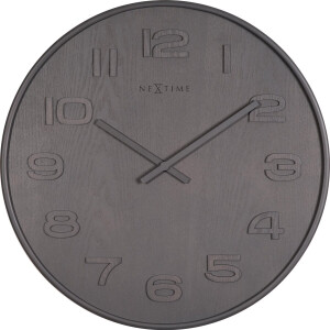 NeXtime Wood Wood Medium - Klok - Rond - Hout - Ø 35,5 cm - Grijs