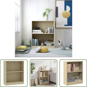vidaXL Houten Boekenkast - Boekenkast - Boekenkast 60x24x76 cm bewerkt hout sonoma eikenkleurig - Boekenplank - Bibliotheek - Opslagmeubel