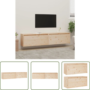 vidaXL Wandkasten 2 st 80x30x35 cm massief grenenhout - Wandkast - Wandkasten - Hangkast - Hangende Kast