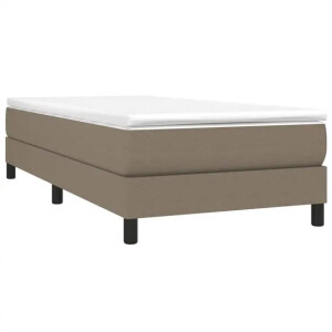 vidaXL - Boxspring - met - matras - stof - taupe - 80x200 - cm