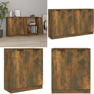 vidaXL Dressoirs 2 st 60x30x70 cm bewerkt hout gerookt eikenkleurig - Dressoir - Dressoirs - Kast - Wandkast