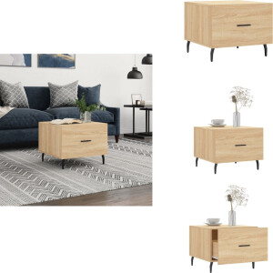 vidaXL Salontafel - Salontafels - Bijzettafel - Banktafel - Salontafel 50x50x35 cm bewerkt hout sonoma eikenkleurig