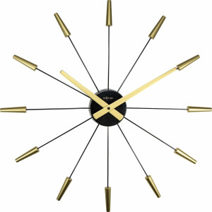 NeXtime - Wandklok - Stil - 58 cm - Design - Metaal - Goud - 'Plug Inn'