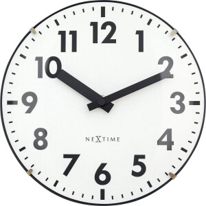 NeXtime Duomo Mini – Tafel/Wandklok – 20 cm – Koepelvormig Glas – Wit – Stil