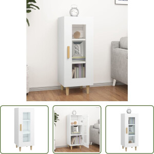 The Living Store Dressoir - Meubel - 34.5 x 34 x 90 cm - Bewerkt hout - Wit