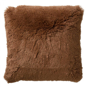 Dutch Decor FLUFFY - sierkussen 60x60 cm - superzacht - XL kussen - Tobacco Brown - bruin - Inclusief binnenkussen - Luxe kussens voor woonkamer & bank