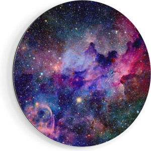 Artaza Dibond Muurcirkel Sterrenstelsel in de Ruimte  - Ø 80 cm - Groot - Wandcirkel - Rond Schilderij - Voor Binnen en Buiten