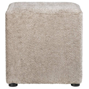 Leen Bakker - Poef Cloe - Zand - 43x43x43 Cm - Stof - Beige