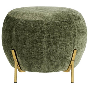 Leen Bakker - Poef Rosaly - Ø45x35 Cm - Stof - Groen