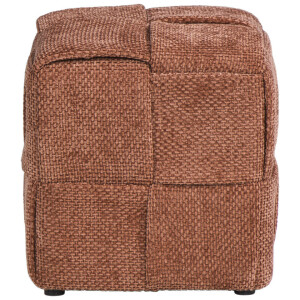 Leen Bakker - Poef Granada - 40x37x37 Cm - Stof - Bruin