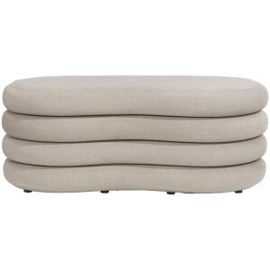 Leen Bakker - Poef Fitero - 41x106x43 Cm - Stof - Beige