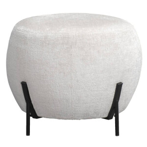 Leen Bakker - Poef Rosaly - Ø45x35 Cm - Stof - Beige
