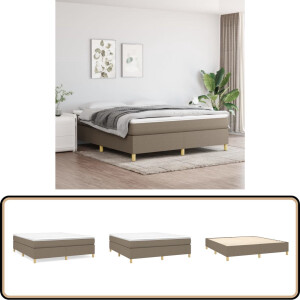vidaXL Boxspring - Taupe - Inclusief Matras en Topmatras Boxspringbed - Boxspring - Bed Frame - Slaapkamer Meubilair - Tweepersoonsbed