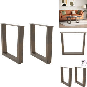vidaXL Eettafel Poot - Eettafel Poten - Poot Voor Tafel - Metalen Eettafel Poot - Eettafelpoten 2 st V-vormig 50x(42-43,3) cm staal naturel