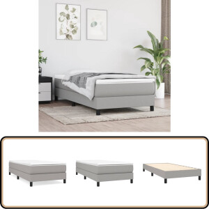 vidaXL Bedframe - 90x200 cm - Stof - Lichtgrijs Boxspring Frame - Bed Frame - Slaapcomfort - Tweepersoons Bed - Stoffen Bed