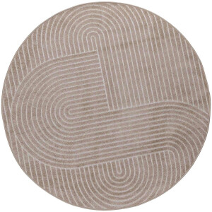 vidaXL - Binnen- - en - buitenkleed - PALMERAS - Beige - Ø - 120 - CM - Polyester
