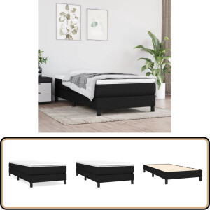 vidaXL Bedframe - 100x200 cm - Stof - Zwart Boxspring Frame - Tweepersoons Bed - Zwarte Bedframe - Stoffen Bedframe - Multiplex Bedframe