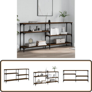 vidaXL Wandtafel - 160x29x75 cm - Bruin Eiken - Hout Wandtafel - Wandtafels - Bijzettafel - Console Tafel