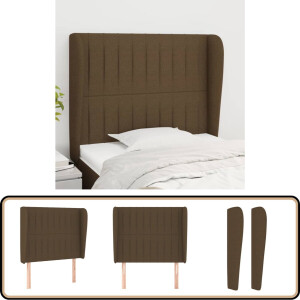 vidaXL Hoofdbord met randen - 83x23x128 cm - Donkerbruin Hoofd Bord - Hoofdeinde - Bed Accessoires - Slaap Kamer Meubels - Donkere Kleuren