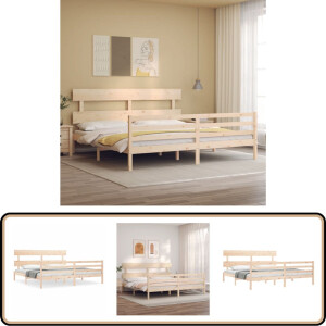 vidaXL Bedframe 200x200 cm Massief Grenenhout Massief Hout Bed Frame - Grenenhout Bed - Houten Bed - Tweepersoons Bed - Boxspring Bed