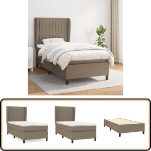 vidaXL Boxspring - Taupe - 100x200 cm Boxspringbed - Boxspring - Tweepersoonsbed - Slaapcomfort - Taupecleur