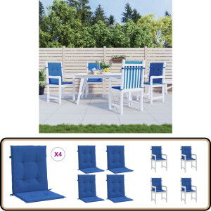 vidaXL Tuinstoelkussens - 4 stuks - Koningsblauw - 100x50x3 cm Stoelkussens - Oxford Stof - Blauw - Lounge Set - Tuinkamer
