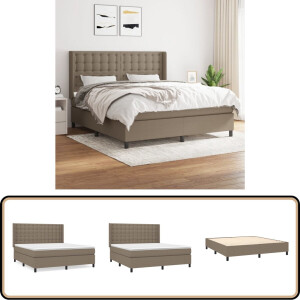 vidaXL Boxspring - Taupe - 180x200 cm - Incl. Matras Boxspringbed - Slaapcomfort - Boxspring - Tweepersoonsbed - Pocketed Spring Mattress