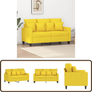 vidaXL Tweezitsbank stof lichtgeel 120 cm Tweezitsbank - Sofa - Banks Kopen - Lounge Meubilair - Woonkamer Meubels