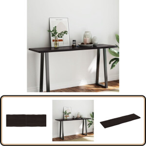 vidaXL Tafelblad Eikenhout - 160x50 cm - Donkerbruin Eikenhouten Tafelblad - Tafelblad Vervangen - Salontafel - Eetkamertafel - Massief Eiken