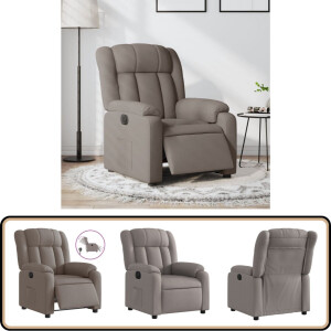 vidaXL Fauteuil - Verstelbaar Elektrisch - Taupe Elektrische Fauteuil - Loungestoel - Fauteuils - Ergonomische Stoel - Verstelbare Stoel