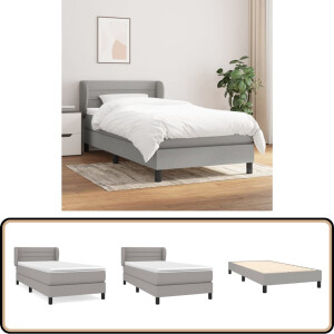 vidaXL Boxspring - Lichtgrijs - 90x190 cm Boxspringbed - Boxspring - Slaapkamer Meubilair - Tweepersoonsbed - Bed Frame