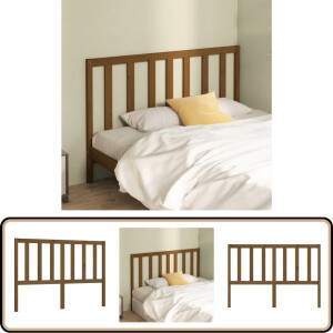 vidaXL Hoofdbord - 126x100 cm - Grenenhout - Honingbruin Houten Hoofdbord - Klassieke Hoofdbord - Hoofdbord Met Houtnerf - Hoofddekking - Bedroom Decor