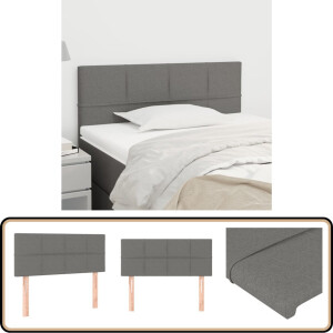 vidaXL Hoofdbord - Donkergrijs - 100x5x78/88 cm Hoofd Bord - Hoofdkussen - Bed Accessoires - Slaap Kamer Meubels - Grijs