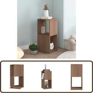 vidaXL Draaikast - Sonoma Eiken - 34,5x34,5x75,5 cm Draaikast - Spaanplaat Kast - Salontafel - Woonkamer Meubilair - Opslagmeubelen