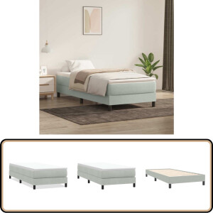 vidaXL Boxspring zonder matras fluweel lichtgrijs 100x220 cm