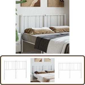 vidaXL Hoofdbord Metaal Wit 160 cm Hoofdbord - Beddecoratie - Hoofdboard - Vintage Headboard - Houten Hoofdbord