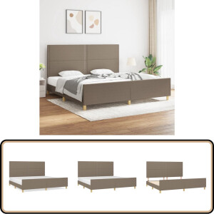 vidaXL Bedframe Stof Taupe 200x200 cm Bed Frame - Hoofdeinde - Tweepersoonsbed - Taupecouleur - Stoffen Bed