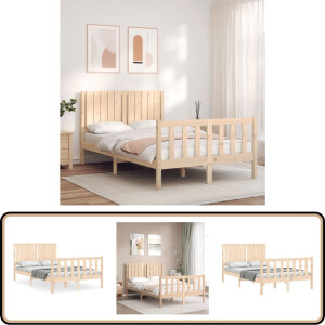 vidaXL Bedframe Massief Grenenhout 120x200 cm Massief Hout Bed Frame - Grenenhouten Bed - Bed Frame Bruin - Tweepersoons Bed - Boxspring Bed
