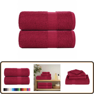 vidaXL Gastendoekjes 2 stuks - 100% katoen - Bordeaux Gastendoekjes - Handdoekjes - Badhanddoeken - Katoenen Handdoeken - Bordeauwhoogste Kwaliteitskatoen