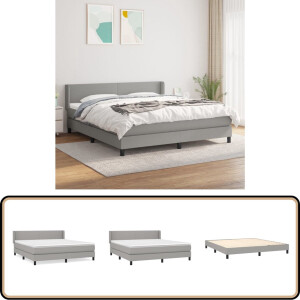 vidaXL Boxspring - Lichtgrijs - 180x200 cm - Inclusief Matras Boxspringbed - Boxspring - Bed - Slaapcomfort - Hoofdbord