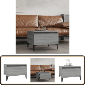 vidaXL Bijzettafel - 50x46x35 cm - Grijs Sonoma Eiken Bijzettafel - Industrieel Meubilair - Houten Tafel - Grijze Tafel - Salontafel