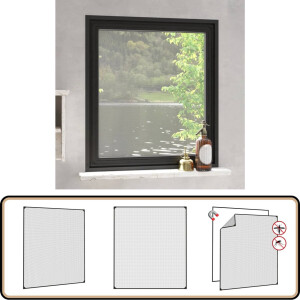 vidaXL Insectenhor Magnetisch 120x140 cm - Antraciet Magnetische Insectenhor - Raamscherm - Vliegengordijn - Insectenwering - Moskitonet