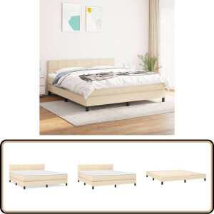 vidaXL Boxspring - Crèmekleurig - 180x200 cm Boxspringbed - Boxspring - Tweepersoonsbed - Slaapcomfort - Matras