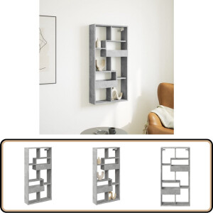 vidaXL Wandkast 50x15x100 cm betongrijs hout Wandkast - Houten Kast - Bergruimte - Opbergkast - Minimalistische Kast