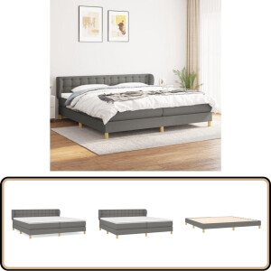 vidaXL Boxspring 200x200 cm - Donkergrijs Boxspringbed - Boxspring - Tweepersoonsbed - Bed Frame - Groot Bed